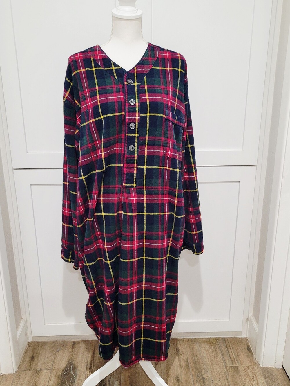Polo Ralph Lauren 100% Cotton Flannel Plaid Nightgown | Size XL